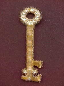 Gold  Beaded Key